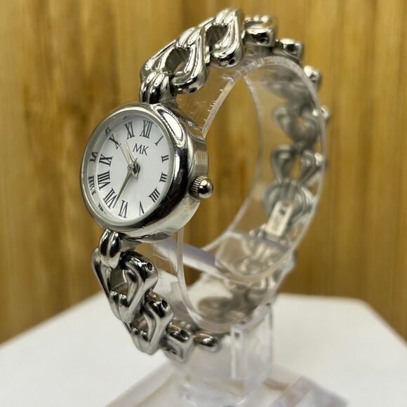 Michael Kors Silver Chain Link Watch – Heart Bracelet, Roman Numerals - Picture 2 of 6